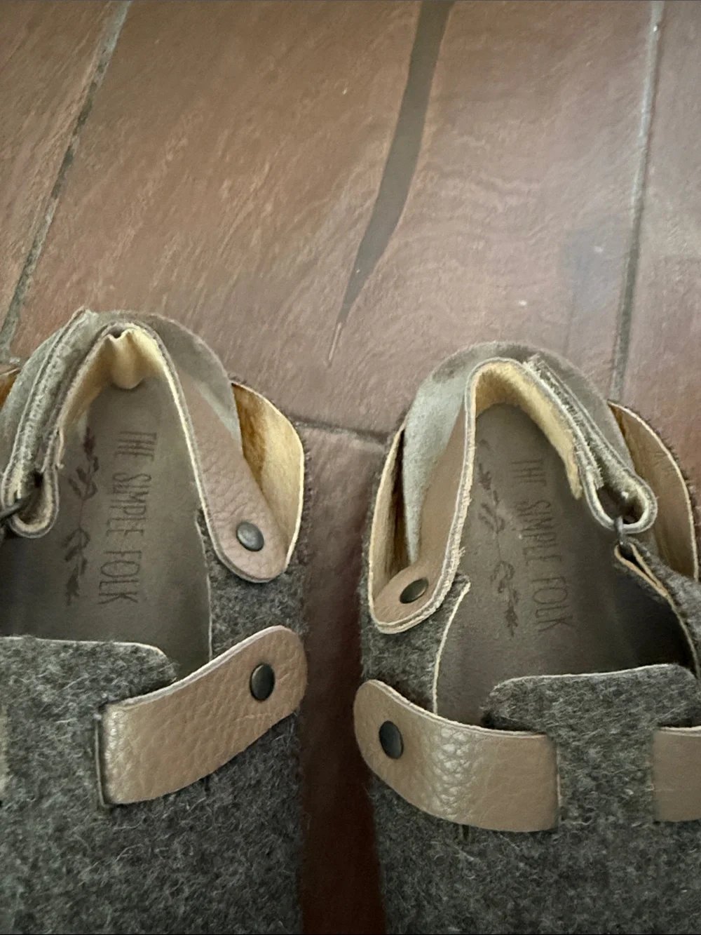 Kids Brown Wool Felt Muled